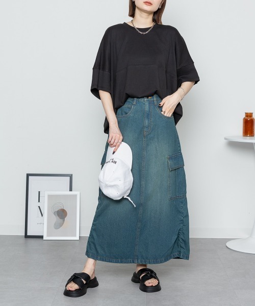 RCD(アールシーディー)の「シングルジャージフットボール半袖カットソー(Tシャツ/カットソー・レディース・ブラック/オフホワイト/ピンクベージュ・LL~3L/M-L)」の16枚目の写真