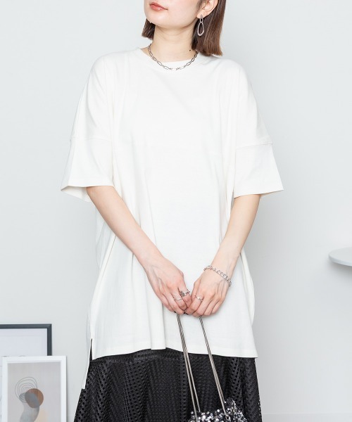 RCD(アールシーディー)の「シングルジャージフットボール半袖カットソー(Tシャツ/カットソー・レディース・ブラック/オフホワイト/ピンクベージュ・LL~3L/M-L)」の4枚目の写真