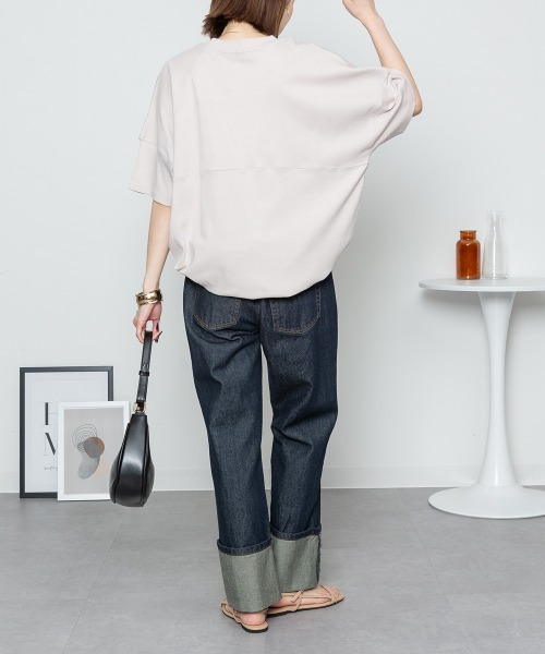 RCD(アールシーディー)の「シングルジャージフットボール半袖カットソー(Tシャツ/カットソー・レディース・ブラック/オフホワイト/ピンクベージュ・LL~3L/M-L)」の21枚目の写真