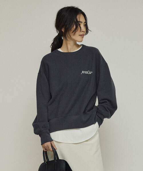 AMERICANA（アメリカーナ）の「Americana × Firsthand/アメリカーナ 別注 ワンポイントロゴ クルーネックスウェット（スウェット・レディース・グレー/チャコールグレー/ブラウン・FREE）」の19枚目の写真