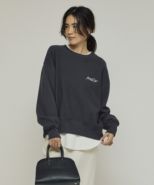 AMERICANA（アメリカーナ）の「Americana × Firsthand/アメリカーナ 別注 ワンポイントロゴ クルーネックスウェット（スウェット・レディース・グレー/チャコールグレー/ブラウン・FREE）」の20枚目の写真