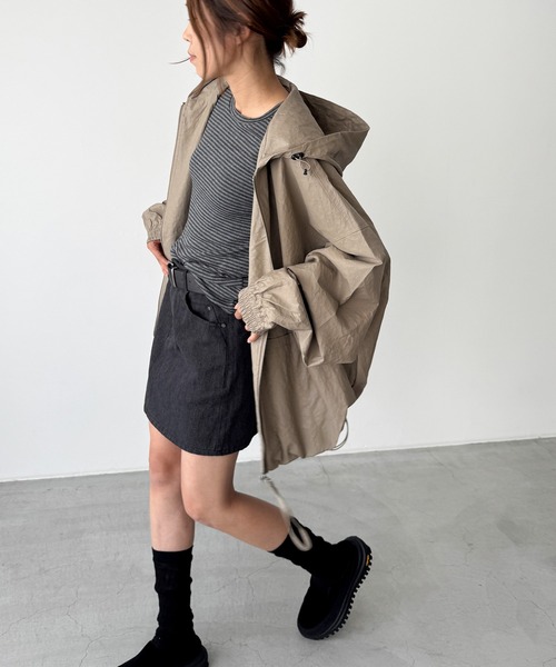 CANAL JEAN(キャナルジーン)の「choice_cnl 合皮ZIPパーカー(ブルゾン・レディース・ベージュ・X-LARGE/LARGE)」の2枚目の写真