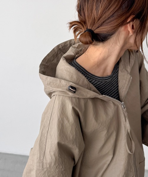 CANAL JEAN(キャナルジーン)の「choice_cnl 合皮ZIPパーカー(ブルゾン・レディース・ベージュ・X-LARGE/LARGE)」の3枚目の写真