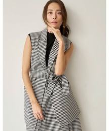 mikomori（ミコモリ）の「【mikomori × THIRD MAGAZINE】COTTON SILK CHECKERED VEST（ベスト）」
