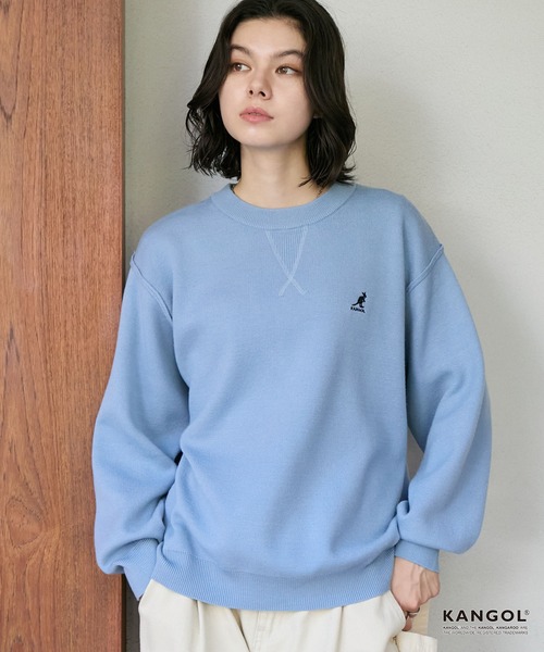 KANGOL(カンゴール)の「KANGOL/カンゴール 別注 ロゴ ワンポイント刺繍スウェットライククルーネックニットプルオーバー(ニット/セーター・レディース・ネイビー/チャコール/オフホワイト/杢グレー/ブラック/レッド/ブラウン・S/L/M)」の13枚目の写真