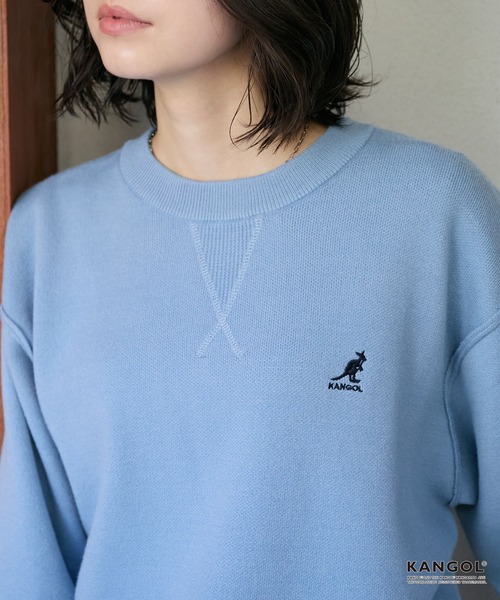 KANGOL(カンゴール)の「KANGOL/カンゴール 別注 ロゴ ワンポイント刺繍スウェットライククルーネックニットプルオーバー(ニット/セーター・レディース・ネイビー/チャコール/オフホワイト/杢グレー/ブラック/レッド/ブラウン・S/L/M)」の18枚目の写真