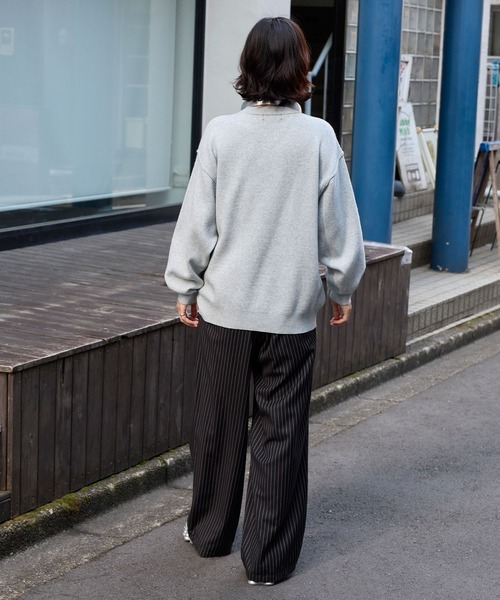 新品未使用✌️ERL ロゴチェックスウェット　コムドットやまと着用　Mサイズ KANGOL/カンゴール 別注 ロゴ ワンポイント刺繍スウェットライククルー