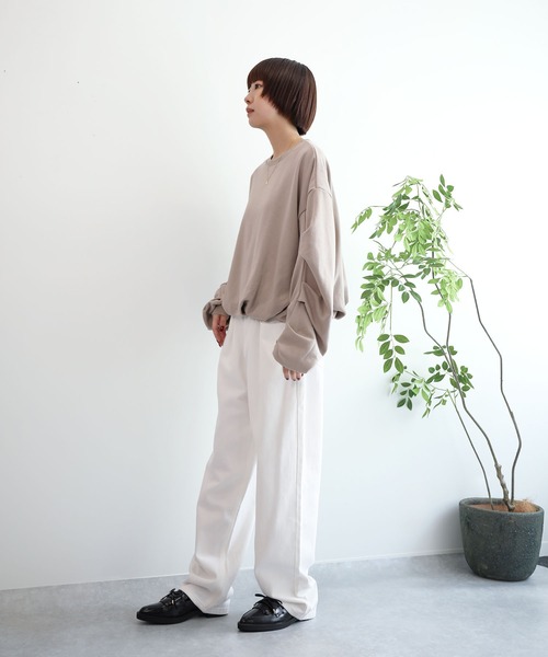 aimoha（アイモハ）の「裏毛袖タックバルーンプルオーバー（その他トップス・レディース・グレイッシュベージュ/アイボリー/グレー/ブラック・FREE）」の5枚目の写真