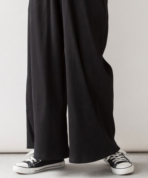 MARAI(マーライ)の「リブワイドパンツ イージーパンツ(その他パンツ・レディース・ブラック/キャメル/グレー・LL/M/4L/L/3L)」の6枚目の写真