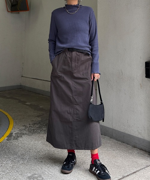 LBC（エルビーシー）の「ミニワッフルタートルボーダーロンT（Tシャツ/カットソー・レディース・ホワイト/ブラック/ネイビー/グレー・M/L）」の12枚目の写真