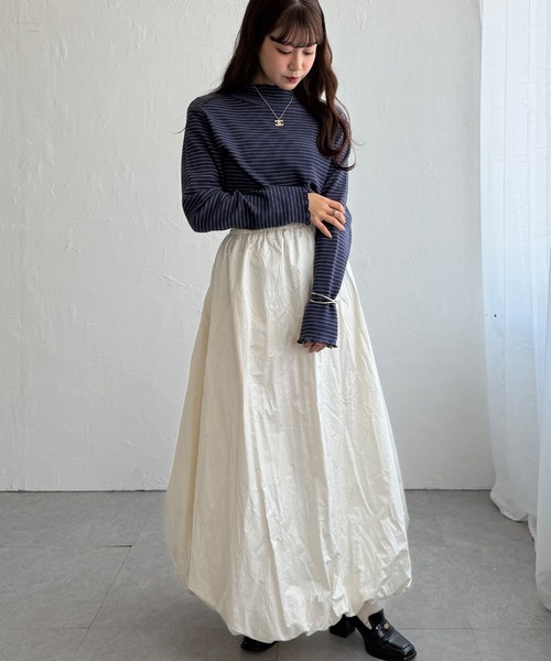 LBC（エルビーシー）の「ミニワッフルタートルボーダーロンT（Tシャツ/カットソー・レディース・ホワイト/ブラック/ネイビー/グレー・M/L）」の18枚目の写真