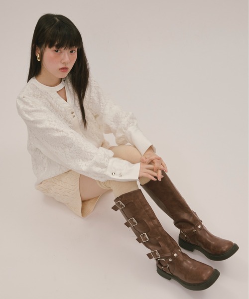 loin nuit（ロワンニュイ）の「volume sleeve blouse / ボリュームスリーブブラウス（シャツ/ブラウス・レディース・グレー/オフホワイト・FREE）」の8枚目の写真