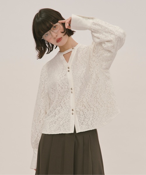 loin nuit（ロワンニュイ）の「volume sleeve blouse / ボリュームスリーブブラウス（シャツ/ブラウス・レディース・グレー/オフホワイト・FREE）」の3枚目の写真