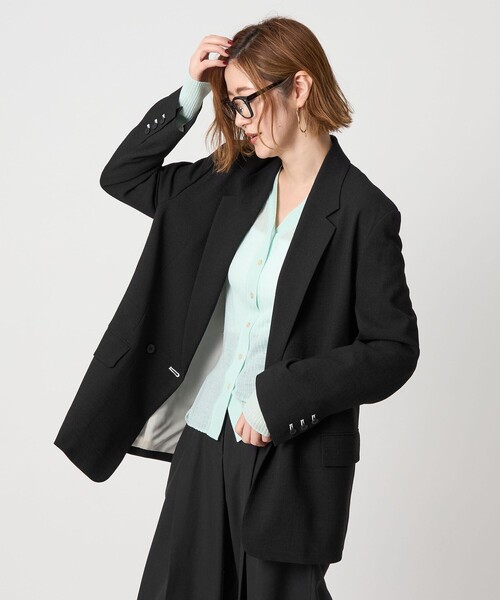 conte ダブル　テーラードジャケット　ブラック セール】＜conte＞ダブル テーラードジャケット（テーラードジャケット