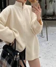 H.TOKYO（エイチトウキョウ）の「ハイネックジップアップカーデ（カーディガン/ボレロ・レディース）」