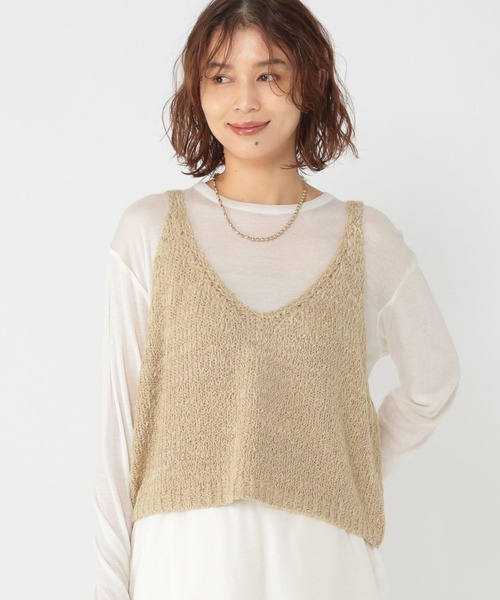 studio CLIP（スタディオクリップ）の「3ゲージシェニールヤーンベスト（ベスト・レディース・アイボリー/ベージュ/ネイビー/ライトグレー・FREE）」の3枚目の写真