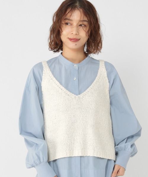 studio CLIP（スタディオクリップ）の「3ゲージシェニールヤーンベスト（ベスト・レディース・アイボリー/ベージュ/ネイビー/ライトグレー・FREE）」の10枚目の写真