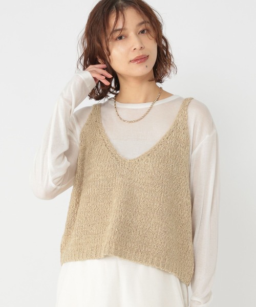 studio CLIP（スタディオクリップ）の「3ゲージシェニールヤーンベスト（ベスト・レディース・アイボリー/ベージュ/ネイビー/ライトグレー・FREE）」の15枚目の写真