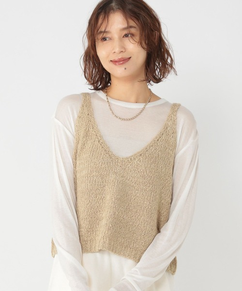 studio CLIP（スタディオクリップ）の「3ゲージシェニールヤーンベスト（ベスト・レディース・アイボリー/ベージュ/ネイビー/ライトグレー・FREE）」の16枚目の写真