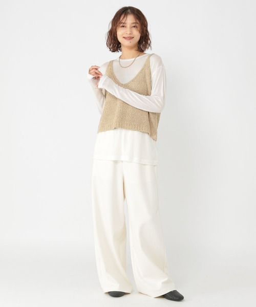 studio CLIP（スタディオクリップ）の「3ゲージシェニールヤーンベスト（ベスト・レディース・アイボリー/ベージュ/ネイビー/ライトグレー・FREE）」の17枚目の写真