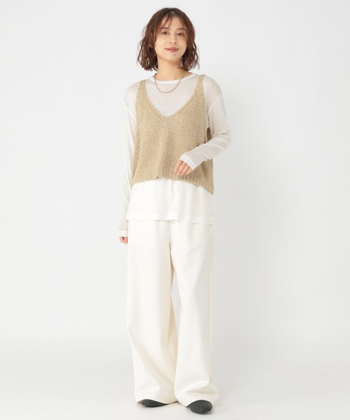 studio CLIP（スタディオクリップ）の「3ゲージシェニールヤーンベスト（ベスト・レディース・アイボリー/ベージュ/ネイビー/ライトグレー・FREE）」の18枚目の写真