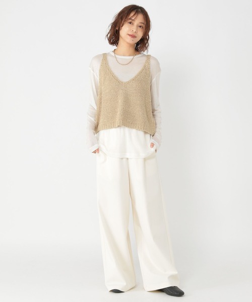 studio CLIP（スタディオクリップ）の「3ゲージシェニールヤーンベスト（ベスト・レディース・アイボリー/ベージュ/ネイビー/ライトグレー・FREE）」の19枚目の写真