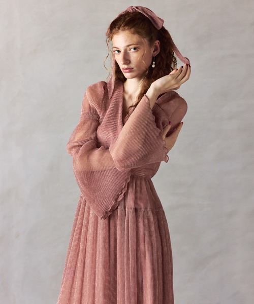 セール】【darial】lame pleats dress ラメ プリーツ ドレス（ドレス