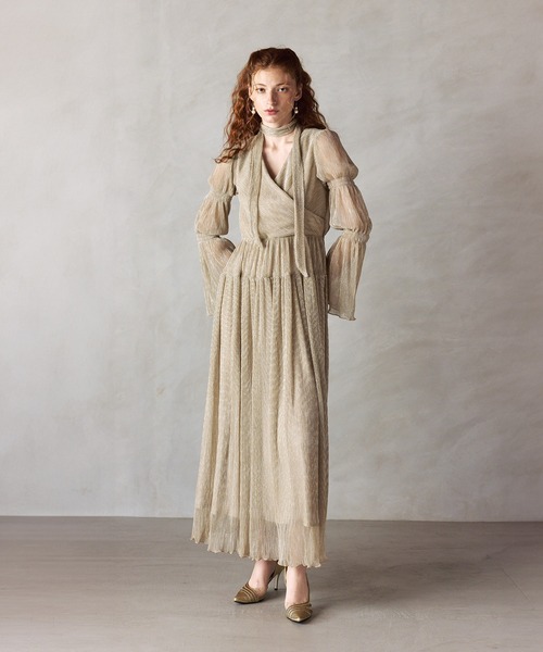 darial（ダリアル）の「【darial】lame pleats dress ラメ プリーツ ドレス（ドレス・レディース・ピンク/シルバー×ゴールド/ブラック・S/M）」の3枚目の写真