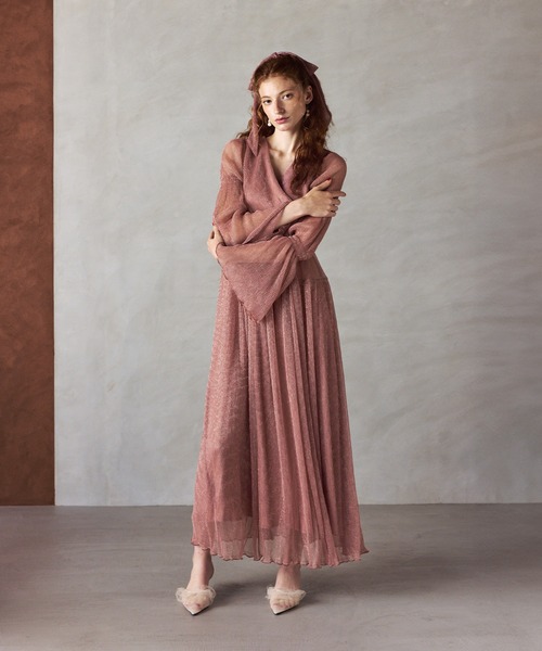 darial（ダリアル）の「【darial】lame pleats dress ラメ プリーツ ドレス（ドレス・レディース・ピンク/シルバー×ゴールド/ブラック・S/M）」の7枚目の写真