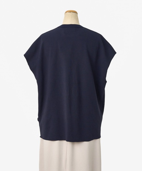 THOUSAND MILE（サウザンドマイル）の「[L's]FRENCH SLEEVE T-SHIRT TECH WAFFLE/フレンチスリーブTシャツ（Tシャツ/カットソー・レディース・グレイッシュベージュ/オフホワイト/ネイビー/スミクロ・FREE）」の17枚目の写真
