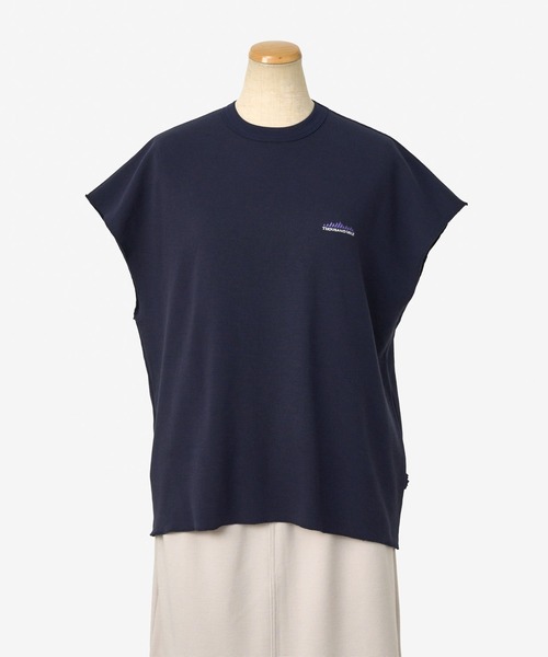 THOUSAND MILE（サウザンドマイル）の「[L's]FRENCH SLEEVE T-SHIRT TECH WAFFLE/フレンチスリーブTシャツ（Tシャツ/カットソー・レディース・グレイッシュベージュ/オフホワイト/ネイビー/スミクロ・FREE）」の14枚目の写真