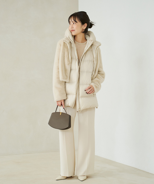 plage（プラージュ）の「DUNO / デュノ 別注 FRAKE コート（ダウンジャケット/コート・レディース・ナチュラル/グレー・FREE）」の4枚目の写真