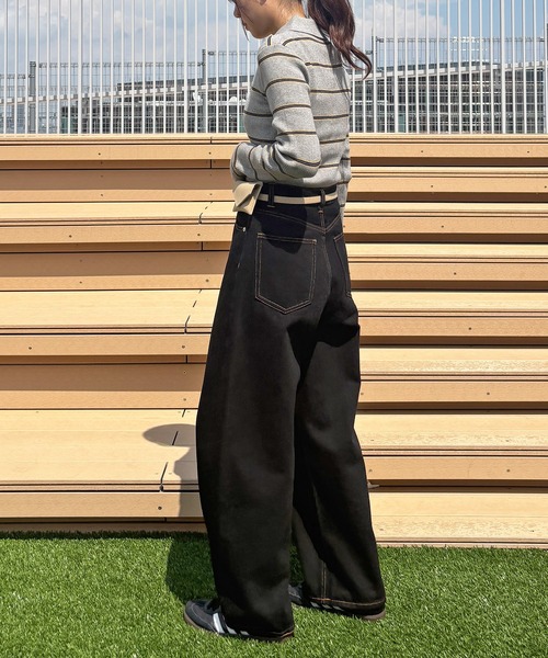 ISOOK（アイスー）の「【ISOOK / アイスー】マルチボーダーポロニット / ポロシャツ ポロニット ラガーシャツ プルオーバー 長袖 襟付き 春服 春ニット ボーダー グレー ネイビー ZOZOTOWN限定（ニット/セーター・レディース・グレー/ネイビー・FREE）」の12枚目の写真