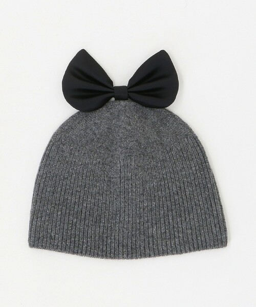 UNITED ARROWS（ユナイテッドアローズ）の「リボン ニットキャップ（ニットキャップ/ビーニー・レディース・グレー系/ブラック・FREE）」の5枚目の写真