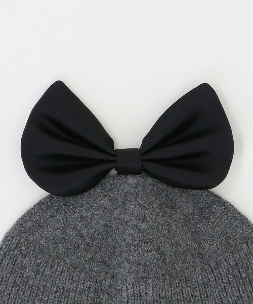 UNITED ARROWS（ユナイテッドアローズ）の「リボン ニットキャップ（ニットキャップ/ビーニー・レディース・グレー系/ブラック・FREE）」の7枚目の写真