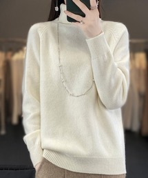 タートルネックシンプルニット