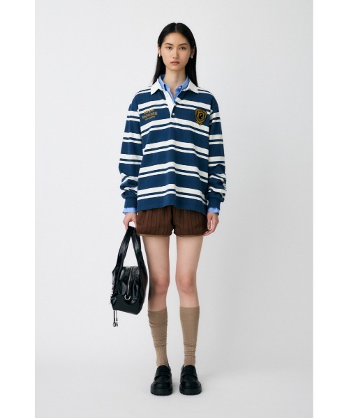 MOUSSY(マウジー)の「BP/MS STRIPED RUGBY ロングスリーブシャツ(シャツ/ブラウス・レディース・ネイビー/バーガンディー・FREE)」の5枚目の写真
