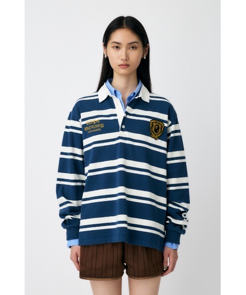MOUSSY(マウジー)の「BP/MS STRIPED RUGBY ロングスリーブシャツ(シャツ/ブラウス・レディース・ネイビー/バーガンディー・FREE)」の6枚目の写真