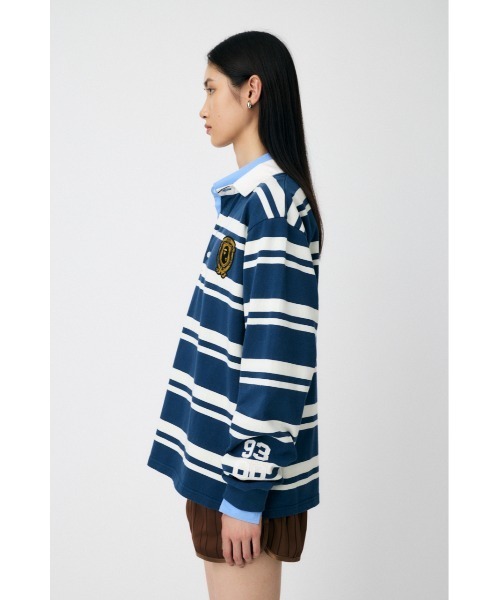 BP/MS STRIPED RUGBY ロングスリーブシャツmoussy ape BP/MS STRIPED RUGBY ロングスリーブシャツ（シャツ/ブラウス