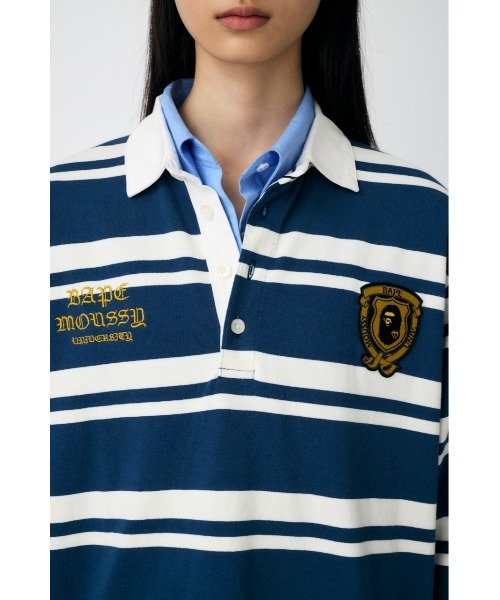 MOUSSY（マウジー）の「BP/MS STRIPED RUGBY ロングスリーブシャツ