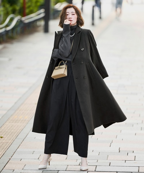 日本生地】フレア チェスターコート ｜ アウター / ウールコート / 尾