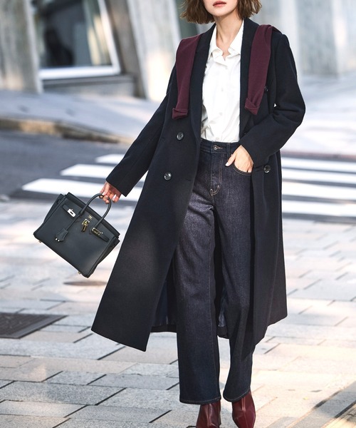 日本生地】フレア チェスターコート ｜ アウター / ウールコート / 尾