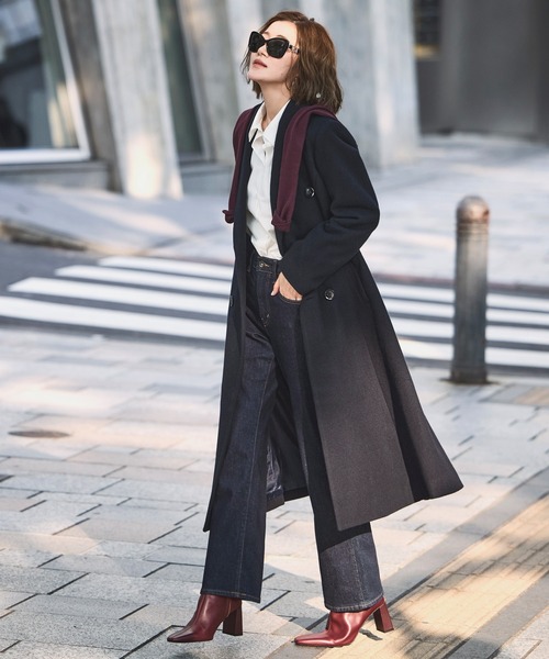 日本生地】フレア チェスターコート ｜ アウター / ウールコート / 尾