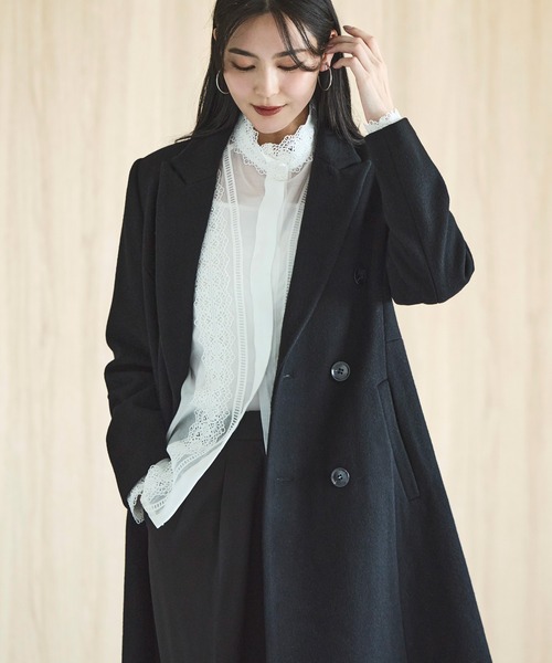 日本生地】フレア チェスターコート ｜ アウター / ウールコート / 尾