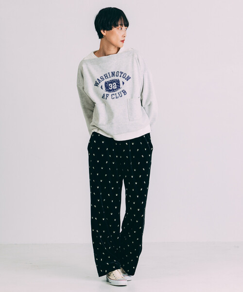 Freada（フリーダ）の「Freada/フリーダ ボートネック 短丈スウェット（スウェット・レディース・グレー/ネイビー・ONE SIZE）」の18枚目の写真