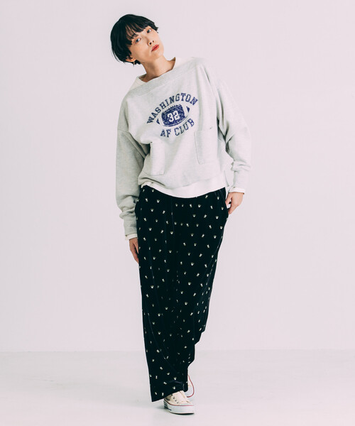 Freada（フリーダ）の「Freada/フリーダ ボートネック 短丈スウェット（スウェット・レディース・グレー/ネイビー・ONE SIZE）」の19枚目の写真