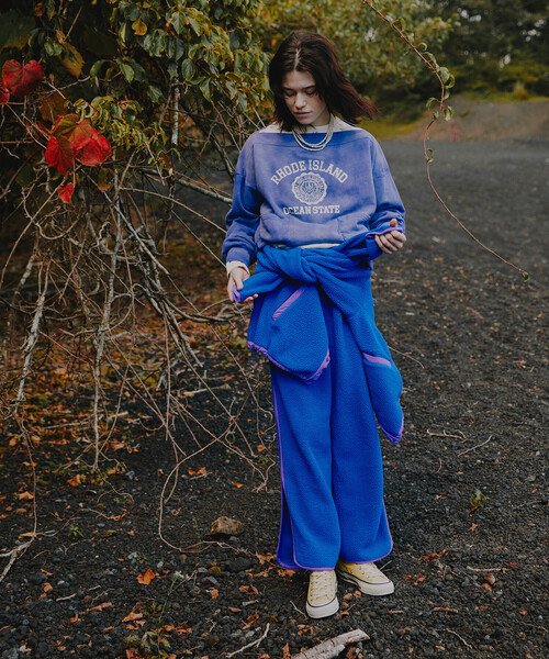 Freada（フリーダ）の「Freada/フリーダ ボートネック 短丈スウェット（スウェット・レディース・グレー/ネイビー・ONE SIZE）」の8枚目の写真