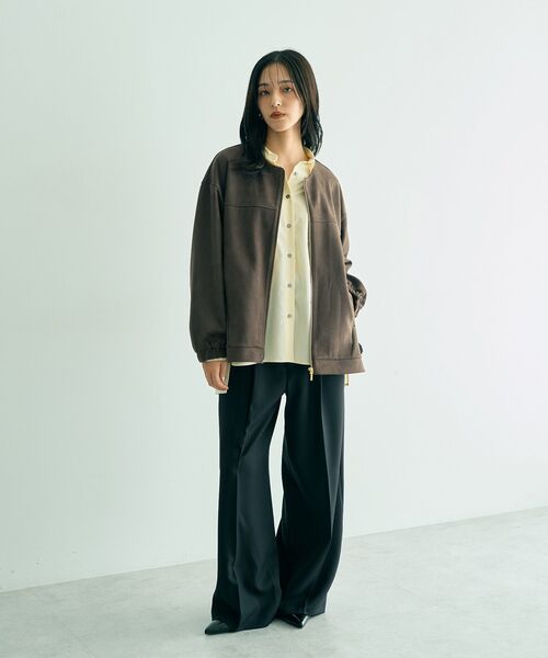 YECCA VECCA(イェッカヴェッカ)の「サイドプリーツノーカラーブルゾン(ブルゾン・レディース・モカ/ブラウン・FREE)」の20枚目の写真