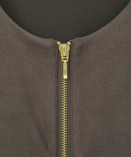 YECCA VECCA(イェッカヴェッカ)の「サイドプリーツノーカラーブルゾン(ブルゾン・レディース・モカ/ブラウン・FREE)」の6枚目の写真