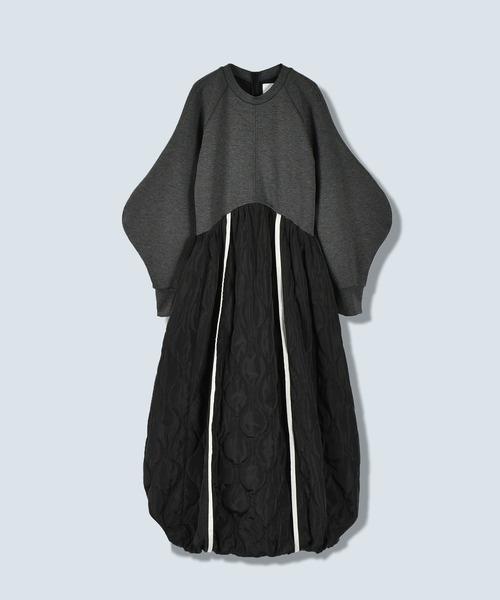 ワンピース OMMO SWEAT DOCKING QUILTING OP SWEAT DOCKING QUILTING OP（ワンピース）｜OMMO（オーエムエムオー